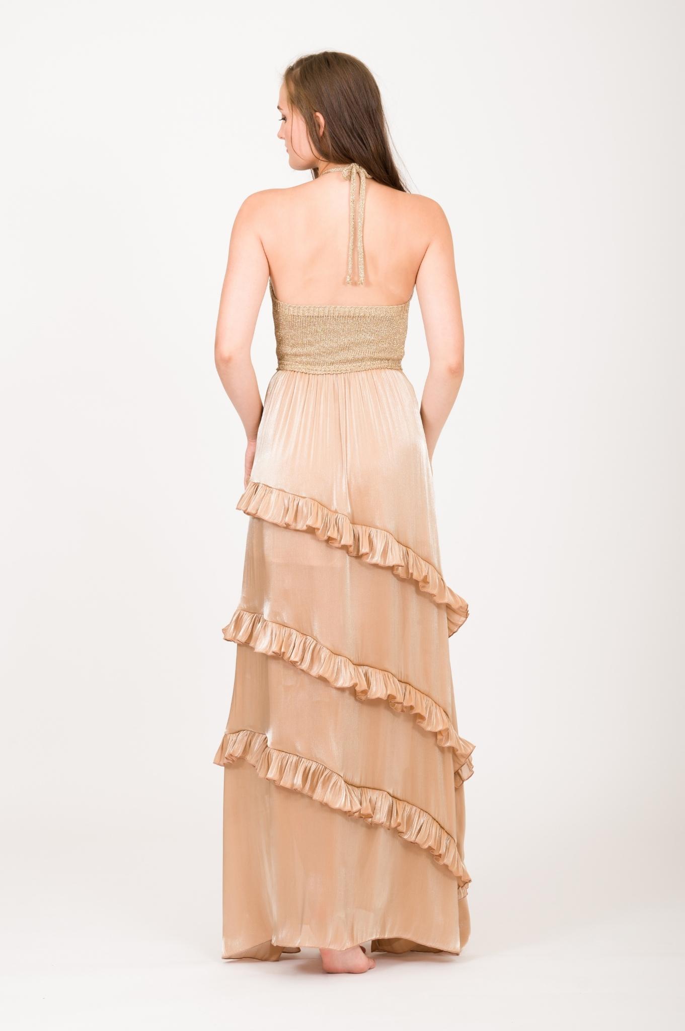 Maxi Dress With Knit Corsage