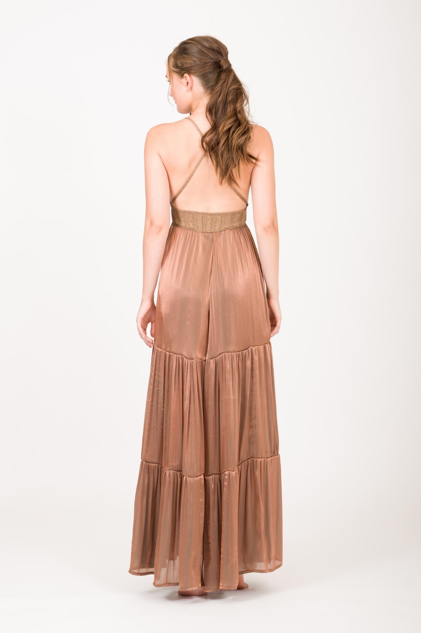 Maxi Dress With Knit Corsage