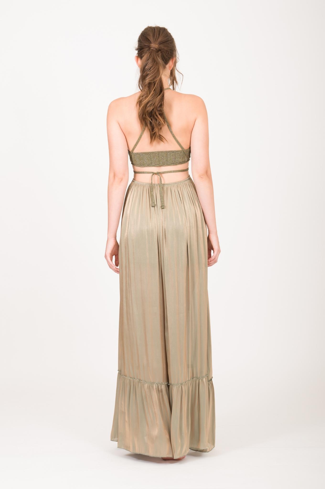 Maxi Dress With Knit Corsage